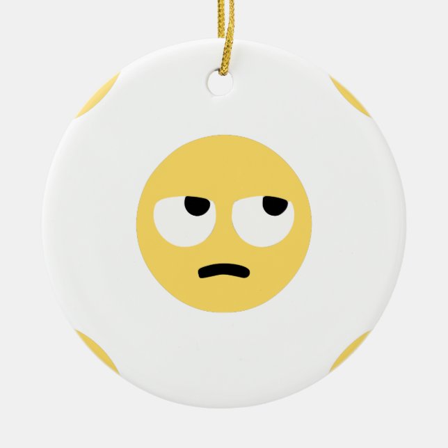 Ornamento De Cerâmica emoji eye roll (Frente)