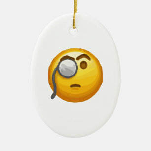 Ornamento De Cerâmica emoji monocle