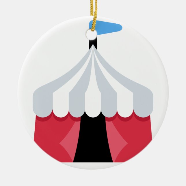 Ornamento De Cerâmica Emoji Twitter - Circus Tent (Frente)