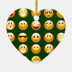 Ornamento De Cerâmica emoji verde-escuro