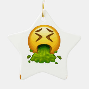 Ornamento De Cerâmica emoji vomitando