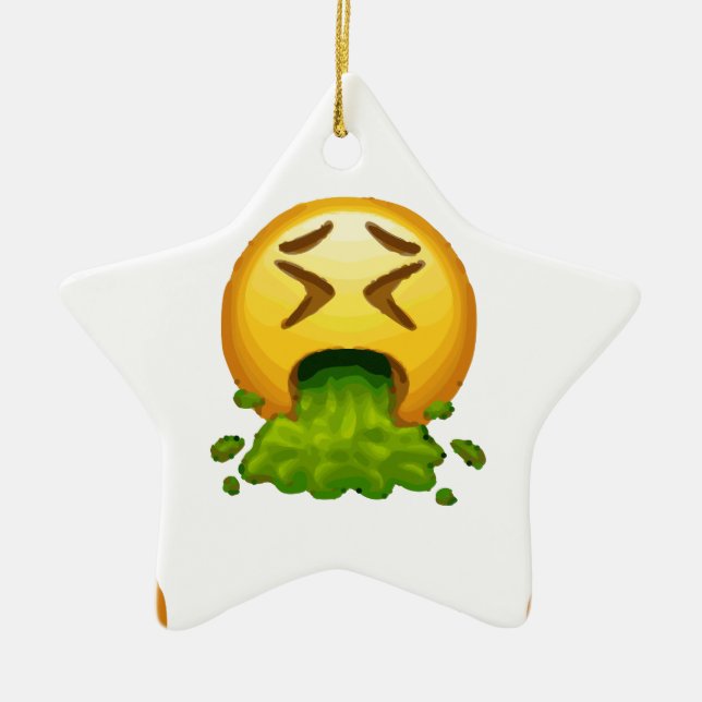 Ornamento De Cerâmica emoji vomitando (Frente)