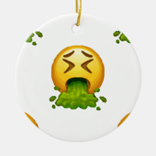 Ornamento De Cerâmica emoji vomitando