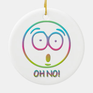 Ornamento De Cerâmica Emoticon "Oh não!"