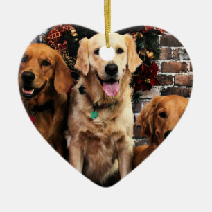 Ornamento De Cerâmica Empacotador Bella Darby #50 do golden retriever do