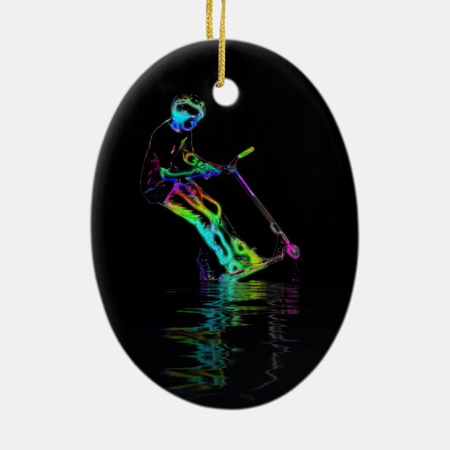 Ornamento De Cerâmica Emperramento de poço - Carimbo do Patinete (Verso)