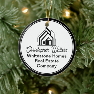Ornamento De Cerâmica Empresa de Imóveis Elegante Corretor Personalizado