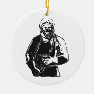 Ornamento De Cerâmica EMT que veste o terno Scratchboard de Hazmat