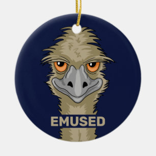 Ornamento De Cerâmica Emuse Engraçado Emu Pun