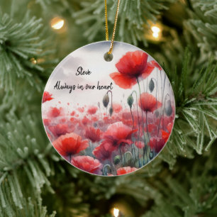 Ornamento De Cerâmica Encantando Campo de Poppies