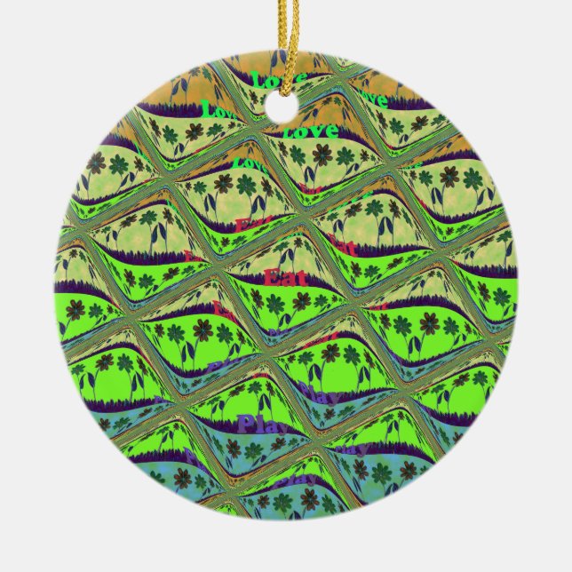 Ornamento De Cerâmica Encantando Jardim Eclético Verificado Beleza Flora (Frente)