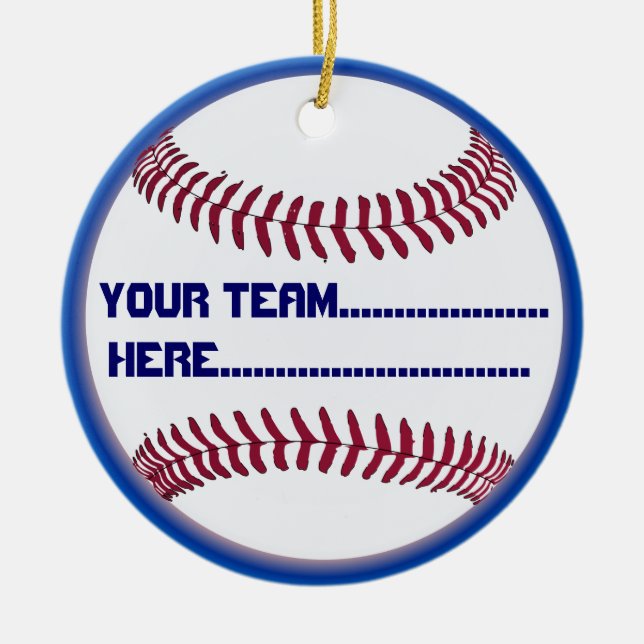 Ornamento De Cerâmica Encanto americano e lembrança do softball (Frente)