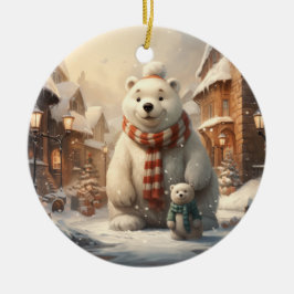 Ornamento De Cerâmica Encenação cerâmica em cenas de inverno