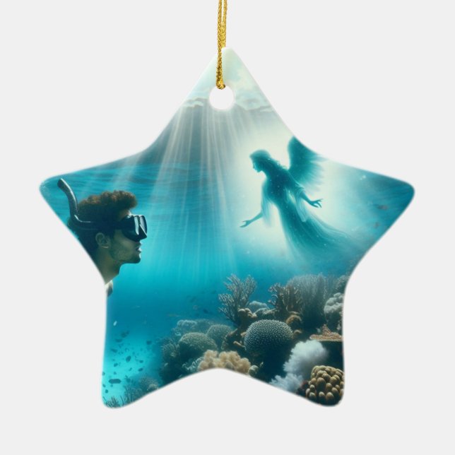 Ornamento De Cerâmica Encontre um anjo de recife (Frente)