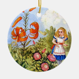 Ornamento De Cerâmica Encontros de Alice que falam flores no país das