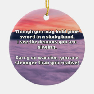 Ornamento De Cerâmica Encorajamento à cotação positiva do Empath Warrior