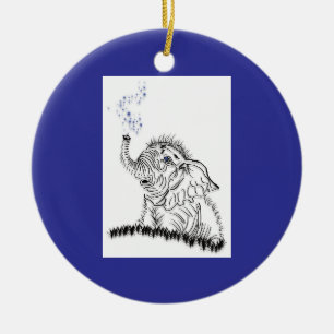 Ornamento De Cerâmica Energia Elefante