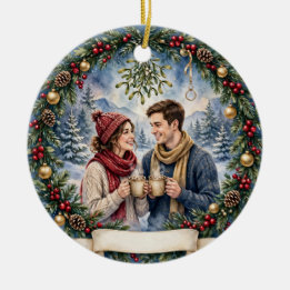 Ornamento De Cerâmica Enfeitado Primeiro Natal Personalizado