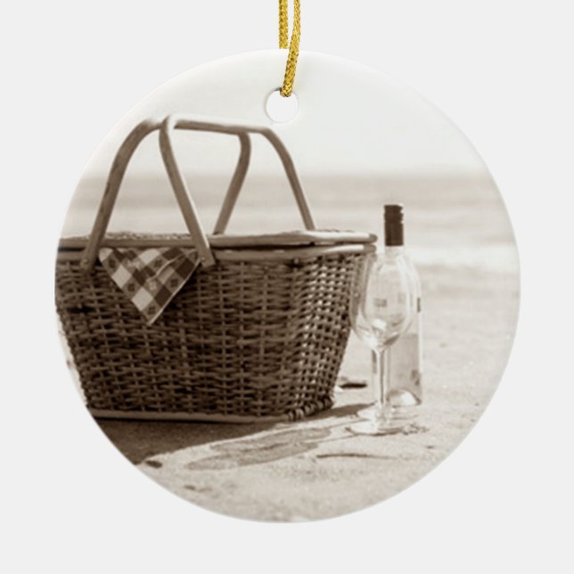 ORNAMENTO DE CERÂMICA **ENFEITES DE NATAL BEACH PICNIC** (Frente)