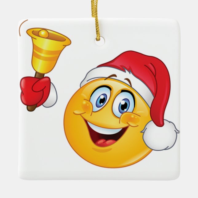 ORNAMENTO DE CERÂMICA **ENFEITES DE NATAL** COM EMOJI LEGAL (Frente)