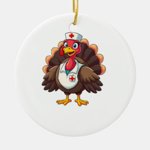 Ornamento De Cerâmica Enfermagem de Ação de Graças na Turquia Hospital M
