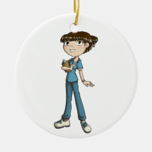 Ornamento De Cerâmica Enfermeira