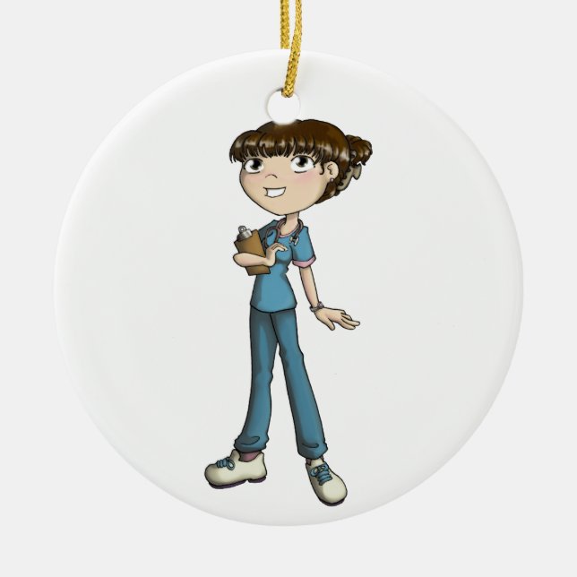 Ornamento De Cerâmica Enfermeira (Frente)