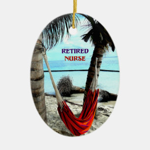 Ornamento De Cerâmica Enfermeira aposentada - Hammock na praia