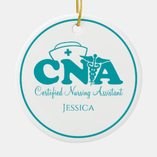 Ornamento De Cerâmica Enfermeira Branca Branca Personalizada da CNA