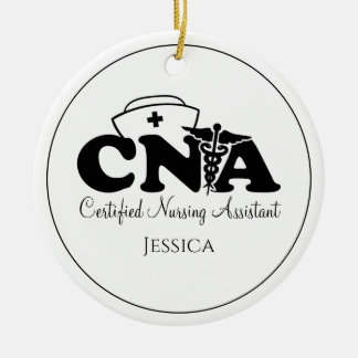 Ornamento De Cerâmica Enfermeira Branca Personalizada - Natal