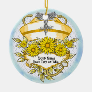 Ornamento De Cerâmica Enfermeira caduceu Daisy