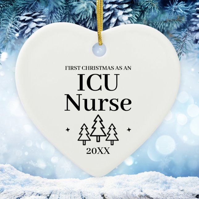 Ornamento De Cerâmica Enfermeira da UTI - Natal do novo emprego (ICU Nurse New Job Christmas Ceramic Ornament
)