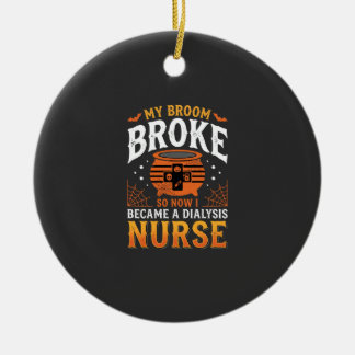 Ornamento De Cerâmica Enfermeira de Diálise de Halloween Vassoira Quebro