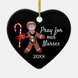 Ornamento De Cerâmica Enfermeira de Natal Cara Covid Máscara Gingerpão H