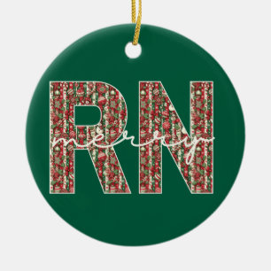 Ornamento De Cerâmica Enfermeira de Natal Personalizada