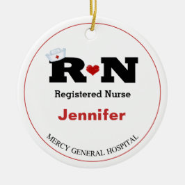 Ornamento De Cerâmica Enfermeira de Natal Personalizada Enfermeira Enfer