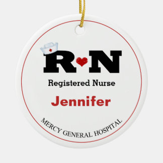 Ornamento De Cerâmica Enfermeira de Natal Personalizada Enfermeira Enfer