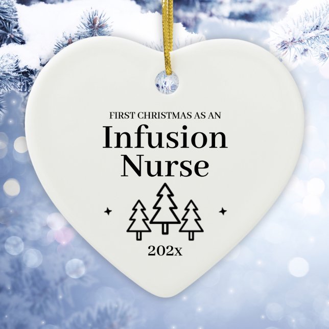Ornamento De Cerâmica Enfermeira de perfusão Primeira Ornação de Natal (Infusion Nurse First Christmas Ornament
)