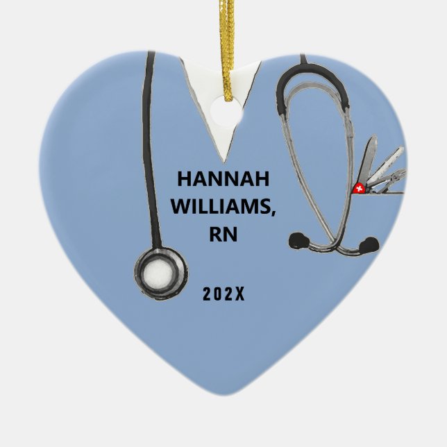 Ornamento De Cerâmica Enfermeira Enfermeira Foto de Formando Escolar (Frente)