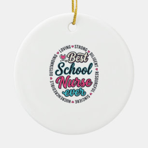 Ornamento De Cerâmica Enfermeira Escolar Sempre Camisa de Desenho de Gra
