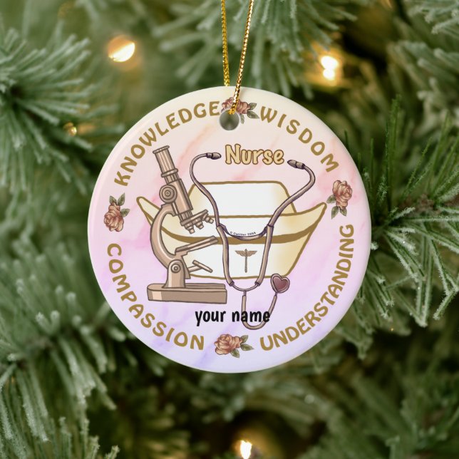 Ornamento De Cerâmica enfermeira legal Sepia (Árvore)