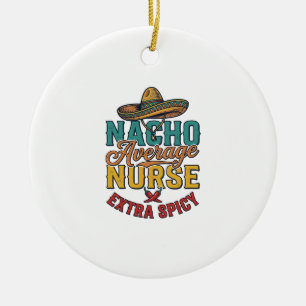 Ornamento De Cerâmica Enfermeira Nacho Média Extra Apimentada Camisa Enf
