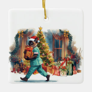 Ornamento De Cerâmica Enfermeira no local de trabalho