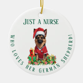 Ornamento De Cerâmica Enfermeira Personalizada ama German shepherd Cacho
