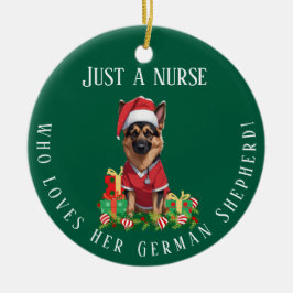 Ornamento De Cerâmica Enfermeira Personalizada ama German shepherd Cacho