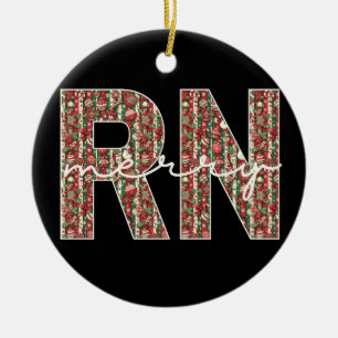 Ornamento De Cerâmica Enfermeira Personalizada de Natal de Primeiro Ano