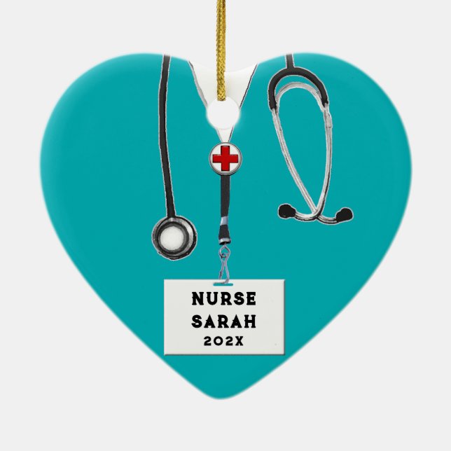 Ornamento De Cerâmica Enfermeira Personalizada Natal 2023 Cera Coletiva (Verso)