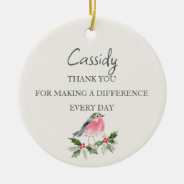 Ornamento De Cerâmica Enfermeira Personalizada Natal Robin Obrigado 