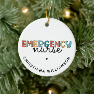 Ornamento De Cerâmica Enfermeiro de Emergência Personalizado Enfermeiro