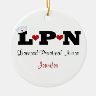 Ornamento De Cerâmica Enfermeiro de LPN Personalizado